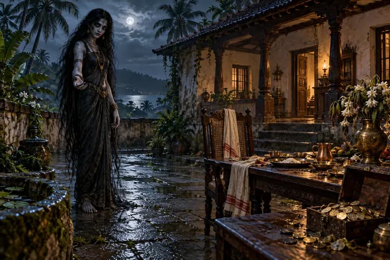 Bayangi — folklore depiction — Bayangi, Maharashtra — particularly the Konkan coast; traces in Goa and northern Karnataka, Wealth Spirit / Faustian Bargain Entity