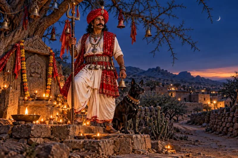 Bheru — appearance and visual symbolism — Bheru, appearance, Indian folklore