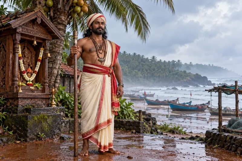 Bobbariya — folklore depiction — Bobbariya, Tulu Nadu — coastal Karnataka (Dakshina Kannada, Udupi districts) and parts of northern Kerala, Islamic-Hindu Syncretic Spirit / Bhuta (Daiva)