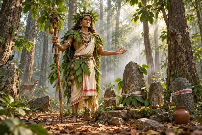 Bonga — local landscape and habitat — Bonga, folk story, Jharkhand, Chhattisgarh, Odisha, West Bengal — Santhal Parganas, Chota Nagpur Plateau, and tribal belt regions