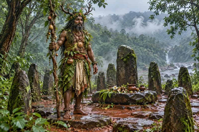 Bonga — traditional story or legend — Bonga, habitat, Jharkhand, Chhattisgarh, Odisha, West Bengal — Santhal Parganas, Chota Nagpur Plateau, and tribal belt regions