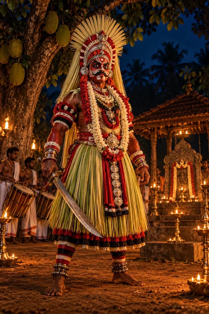 Annappa — folklore depiction — Annappa, Karnataka — Tulu Nadu (Dakshina Kannada, Udupi districts); parts of northern Kerala, Hero Spirit / Deified Warrior (Daiva)