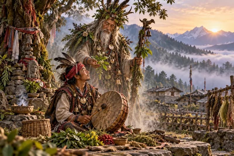 Ban Jhankri — traditional story or legend — Ban Jhankri, habitat, Nepal (central and eastern hills), Sikkim, Darjeeling (West Bengal), Himalayan foothills