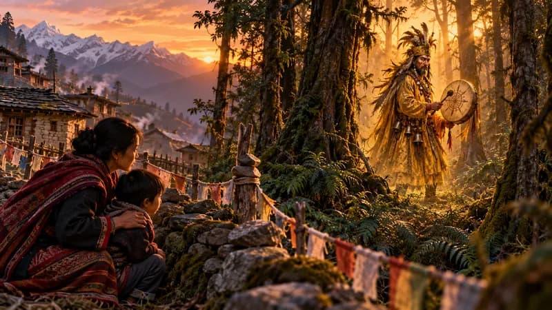 Banjhakri — traditional story or legend — Banjhakri, habitat, Nepal-India border; strongest in Sikkim, Darjeeling hills, eastern Nepal, and Bhutan foothills
