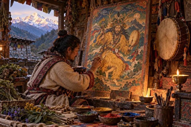 Banjhakri — historical documentation — Banjhakri, history, Indian folklore art