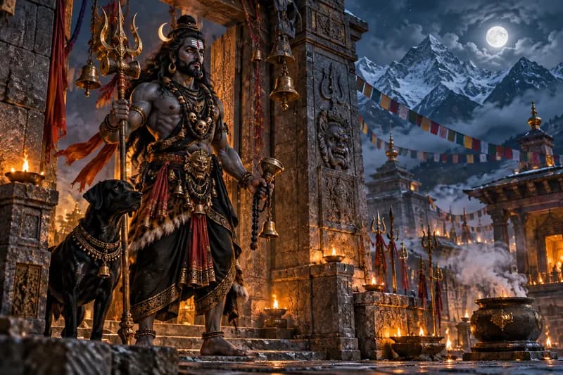 Bhairava Spirit — appearance and visual symbolism — Bhairava Spirit, appearance, Indian folklore