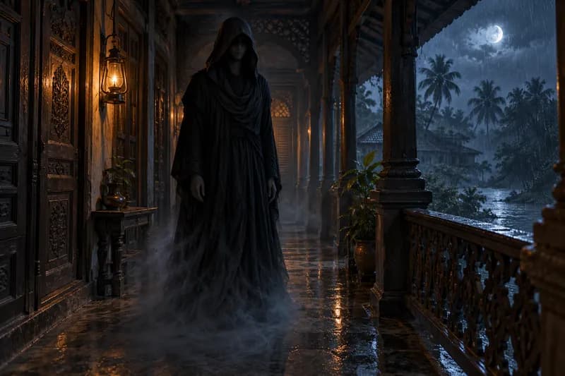 Boba Jinn — folklore depiction — Boba Jinn, Bengal (West Bengal, Bangladesh); Muslim-majority villages across the Bengal delta, Sleep Paralysis Entity / Islamic Jinn